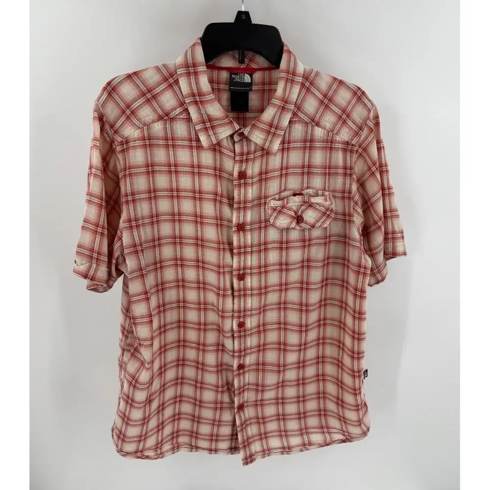 The North Face ARNE Plaid Short Sleeve Chest Pocket Casual Shirt Mens Large‎